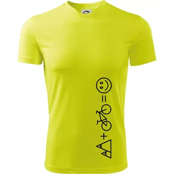 Chlapecké tričko Hory kolo úsměv - Dětské triko sportovní (dresovina) - 122 cm/6 let ( Neonově žlutá )