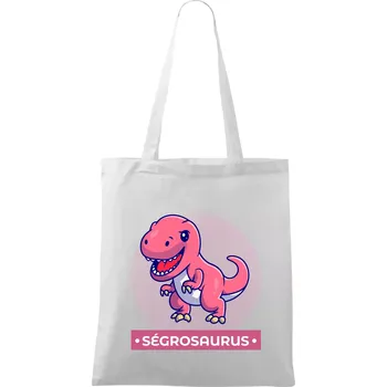 Dinosauří rodina - ségra - Taška bavlněná - 42 x 38 cm ( Bílá )