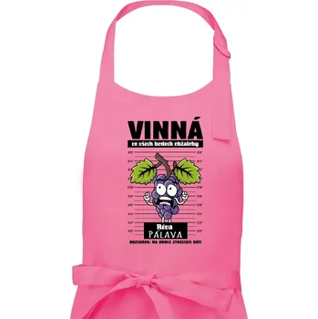 Kuchyňská zástěra Vinná réva odsouzena Pálava - Dámská zástěra na vaření - Univerzální velikost ( Růžová )