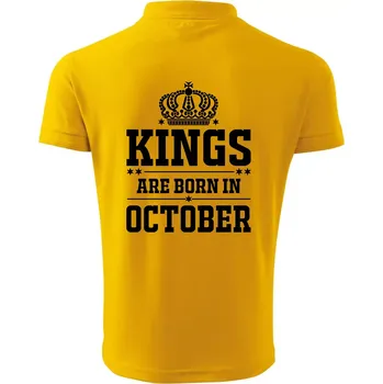 Pánská košile Kings are born in October - Polokošile pánská Pique Polo 203 - L ( Žlutá )