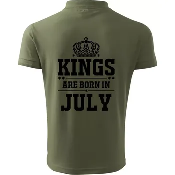 Pánská košile Kings are born in July - Polokošile pánská Pique Polo 203 - M ( Khaki )