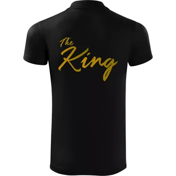 Pánská košile The King - His Queen - psací - Polokošile Victory sportovní (dresovina) - 3XL ( Černá )