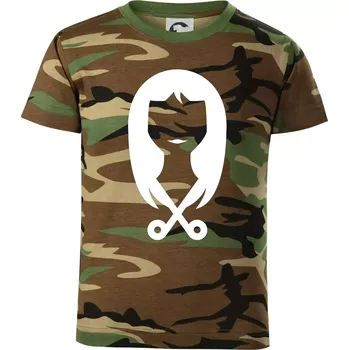 Chlapecké tričko Dámská kadeřnice - Dětské maskáčové triko - 122 cm/6 let ( Hnědý maskáč )