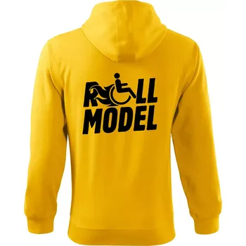 Pánská mikina Roll model - Mikina s kapucí na zip trendy zipper - XL ( Žlutá )