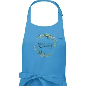 Kuchyňská zástěra Tým nevěsty květinový kruh zelený - Dámská zástěra na vaření - Univerzální velikost ( Světlý tyrkys )