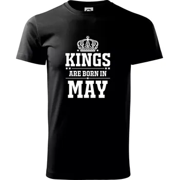 Pánské tričko Kings are born in May - Triko extra velké (5-8XL) - 7XL ( Černá )