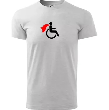 Super vozíčkář - Triko extra velké (5-8XL) - 6XL ( Světlešedý Melír )