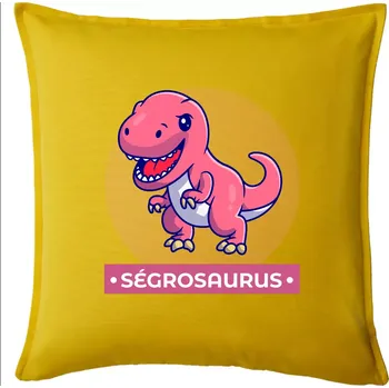 Polštář Dinosauří rodina - ségra - Polštář 50x50 - 50x50 - Pouze potah ( Žlutá )