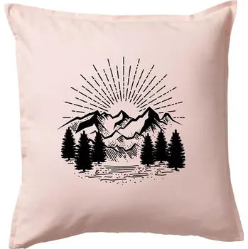Polštář Hory a les - Polštář 50x50 - 50x50 - Pouze potah ( Světle růžová )