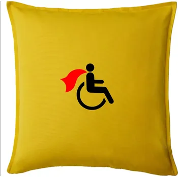 Polštář Super vozíčkář - Polštář 50x50 - 50x50 - Včetně výplně ( Žlutá )