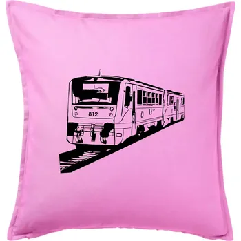 Polštář Vlak 812 - Polštář 50x50 - 50x50 - Pouze potah ( Růžová )