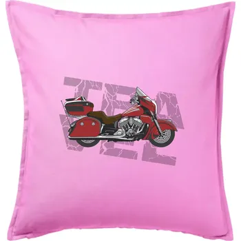 Polštář Cestovní motorka Amerika červená - Polštář 50x50 - 50x50 - Pouze potah ( Růžová )