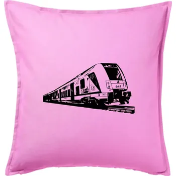 Polštář Vlak 641 - Polštář 50x50 - 50x50 - Pouze potah ( Růžová )