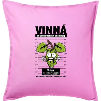 Polštář Vinná réva odsouzena Veltlínské zelené - Polštář 50x50 - 50x50 - Pouze potah ( Růžová )
