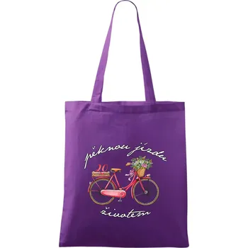Pěknou jízdu životem 20 - Taška bavlněná - 42 x 38 cm ( Fialová )