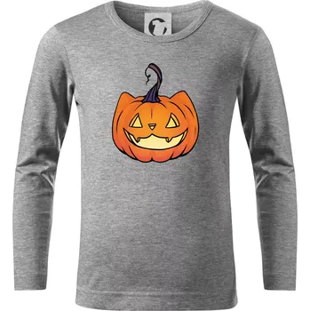 Chlapecké tričko Kočičí dýně - Triko dětské Long Sleeve - 122 cm/6 let ( Tmavě šedý melír )