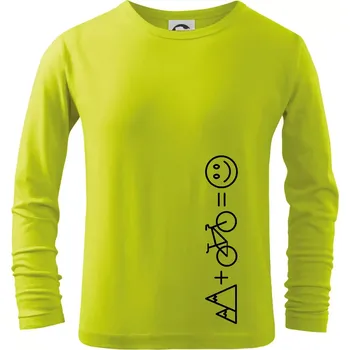 Dětská móda Hory kolo úsměv - Triko dětské Long Sleeve - 158 cm/12 let ( Limetková )