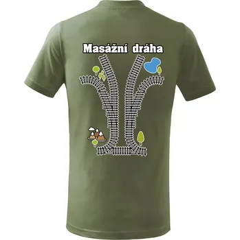 Masážní dráha - Tričko dětské bavlněné - 146 cm/10 let ( Khaki )