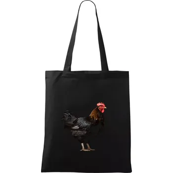 Nákupní taška Slepice z boku černá fotka - Taška bavlněná - 42 x 38 cm ( Černá )