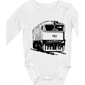 Kojenecký body Vlak 753 - Body kojenecké s dlouhým rukávem - Dlouhý r. do 3 měs ( Bílá )