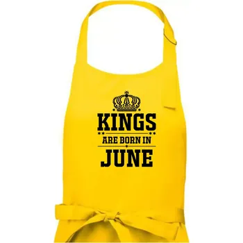Kuchyňská zástěra Kings are born in June - Pánská zástěra na vaření - Univerzální velikost ( Žlutá )