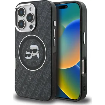 Náhradní kryt pro mobilní telefon Karl Lagerfeld IML K&CH Heads Repeated Logo MagSafe zadní kryt pro iPhone 16 Pro Max Black