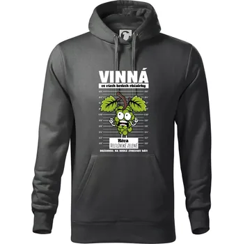 Pánská mikina Vinná réva odsouzena Veltlínské zelené - Mikina pánská Cape s kapucí - 5XL ( Tm. břidlice (šedozelená) )