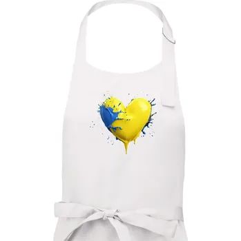 Kuchyňská zástěra Srdce rozprsknuté - Švédské barvy - Dámská zástěra na vaření - Univerzální velikost ( Bílá )