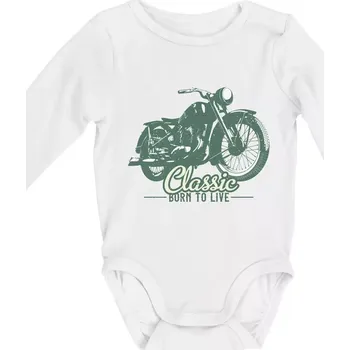 Born to live classic - Body kojenecké s dlouhým rukávem - Dlouhý r. 3-6 měs ( Bílá )