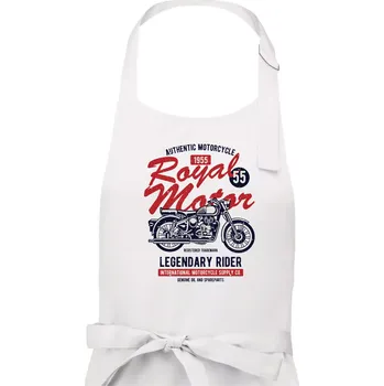 Kuchyňská zástěra Royal Motor - Dámská zástěra na vaření - Univerzální velikost ( Bílá )