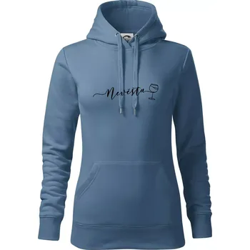 Dámská mikina Nevěsta červené víno - Mikina dámská Cape s kapucí - XL ( Denim )
