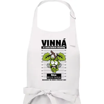 Kuchyňská zástěra Vinná réva odsouzena Müller Thurgau - Dámská zástěra na vaření - Univerzální velikost ( Bílá )