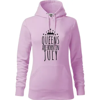 Dámská mikina Queens are born in July - Mikina dámská Cape s kapucí - XS ( Orchid )