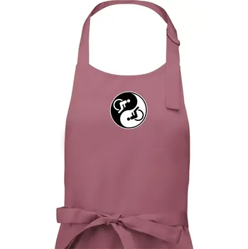 Kuchyňská zástěra Jin jang vozíčkář - Dámská zástěra na vaření - Univerzální velikost ( Starorůžová )