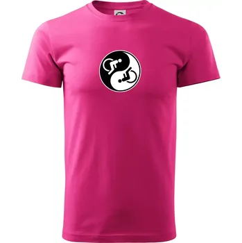 Jin jang vozíčkář - Klasické pánské triko vyšší gramáže - XS ( Purpurová )