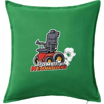 Polštář Pomalu, ale neohroženě - Polštář 50x50 - 50x50 - Pouze potah ( Středně zelená )