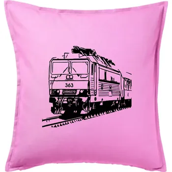 Polštář Vlak 363 - Polštář 50x50 - 50x50 - Včetně výplně ( Růžová )