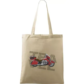 Nákupní taška Cestovní motorka Amerika červená - Taška bavlněná - 42 x 38 cm ( Naturální )