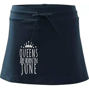 Dámská sukně Queens are born in June - Sportovní sukně - two in one - XL ( Námořní modrá (velmi tmavá - téměř černá) )