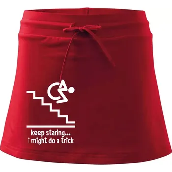 Dámská sukně Keep staring i might do a trick - Sportovní sukně - two in one - M ( Červená )