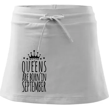 Dámská sukně Queens are born in September - Sportovní sukně - two in one - XS ( Bílá )