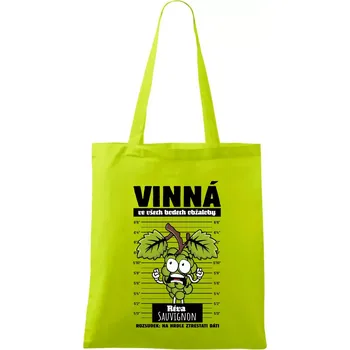 Vinná réva odsouzena Sauvignon - Taška bavlněná - 42 x 38 cm ( Limetková )