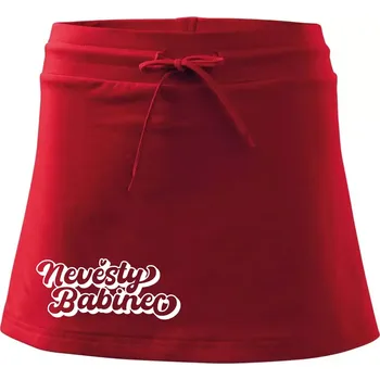 Dámská sukně Nevěsty babinec obrys - Sportovní sukně - two in one - S ( Červená )