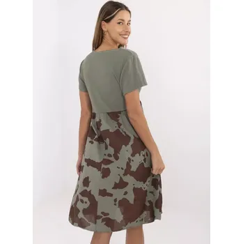 Dámské šaty Šaty DHJ SK 253701.80 khaki jedna velikost