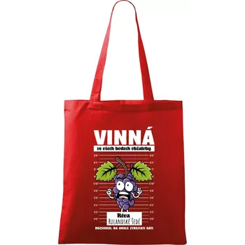 Nákupní taška Vinná réva odsouzena Rulandské šedé - Taška bavlněná - 42 x 38 cm ( Červená )