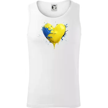 Srdce rozprsknuté - Švédské barvy - Tílko pánské Core - 2XL ( Bílá )