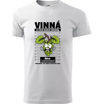Pánské tričko Vinná réva odsouzena Chardonnay - Triko extra velké (5-8XL) - 7XL ( Bílá )