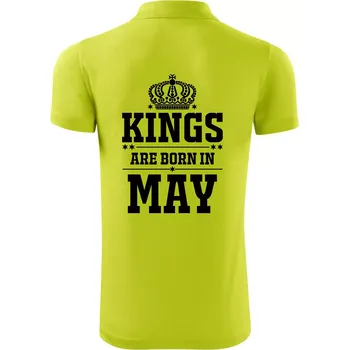 Pánská košile Kings are born in May - Polokošile Victory sportovní (dresovina) - 3XL ( Limetková )