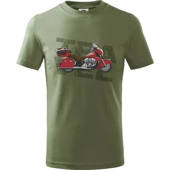 Chlapecké tričko Cestovní motorka Amerika červená - Tričko dětské bavlněné - 158 cm/12 let ( Khaki )