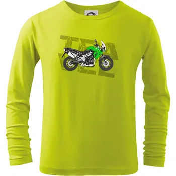 Chlapecké oblečení Cestovní enduro zelená - Triko dětské Long Sleeve - 104-110cm / 3-4 roky ( Limetková )